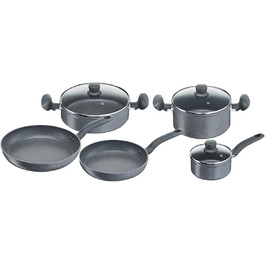 Набір посуду Lagostina Antea 8 предметів: каструлі та сковорідки, алюміній, сірий