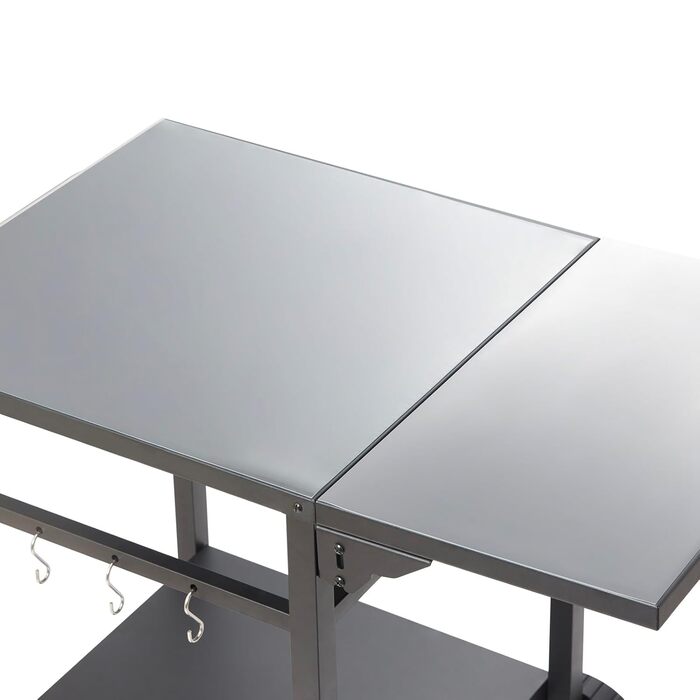 Grillwagen VEVOR: Мобільний вуличний гриль з подвійною полицею та регульованим столиком для приготування їжі (97,2 x 64 x 75,5 см)