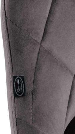 Набір з 2 барних стільців Lazio з велюровим сидінням, поворотні, з підніжкою, регульована висота, металевий каркас (білий/чорний/сірий)