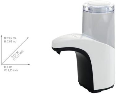 Автоматичний дозатор рідкого мила, об'єм інфрачервоного дозатора мила 0,3 л, пластик (ABS), 8 x 19,5 x 15 см, білий