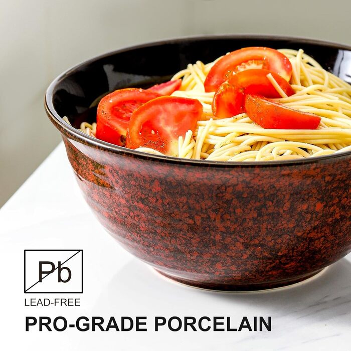 Набір керамічних мисок для перемішування Hasense, 2.1/1.0/0.5 Qt, ручної роботи, для салату, приготування їжі, зберігання та випікання, мікрохвильова та посудомийна машини, з додаванням глини, білий (84 унції, червоний/подорож, однотонний)