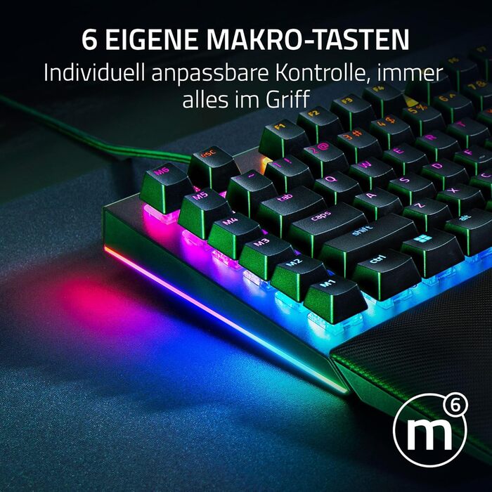 Механічна ігрова клавіатура Razer BlackWidow V4 Green Switch QWERTZ DE з RGB Chroma підсвічуванням та макро-клавішами