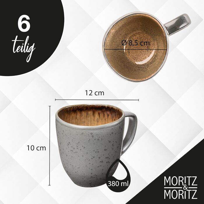 Набір посуду Moritz & Moritz ORGANIC на 6 осіб (24 шт.) - елегантний набір з високоякісної кераміки. Включає: 6 тарілок для вечері, десерту, супу та чашок (бежевий).