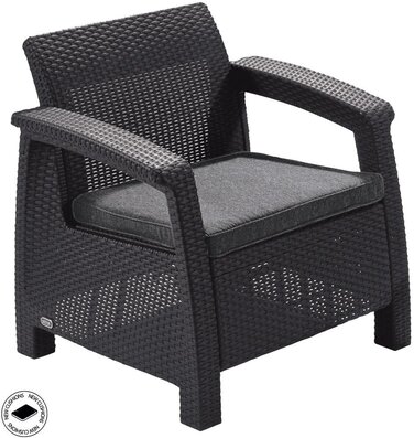 Комплект садових меблів Allibert із пластику, сірий, 3 предмети