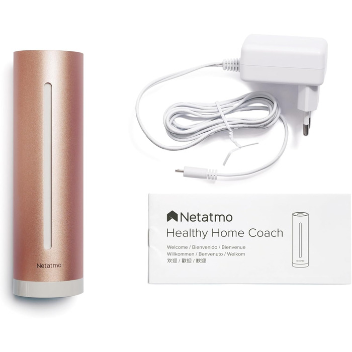 Датчик якості повітря Netatmo для дому: CO2, температура, вологість, шум - розумний контроль, здорове середовище, автоматичні сповіщення (NHC-EC)