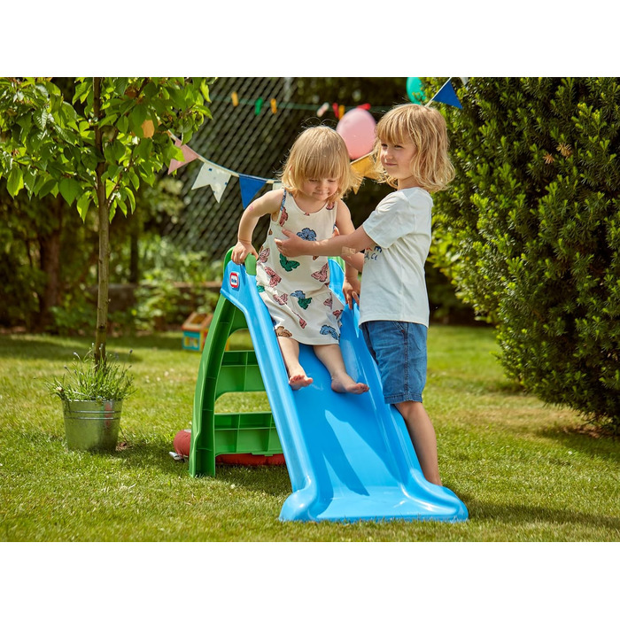 Дитячий гірочка Little Tikes First Slide - ігровий набір для дому та саду, безпечний та міцний, для дітей від 18 місяців (зелено-блакитний)