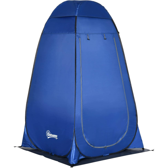 Намет для душу/туалету Outsunny для кемпінгу, 126x124x189 см, блакитно-срібний