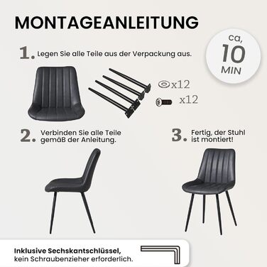 Набір обідніх стільців CLIPOP - 4 шт. з штучної шкіри, зелені, для кухні та вітальні