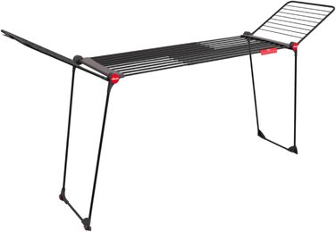 Сушарка для білизни Vileda Infinity Flex Ultimate Black Edition з розсувним телескопічним каркасом, XXL-стійками, чорного кольору. Складається та поставляється у зібраному вигляді. Ідеальна для великої кількості білизни. Екологічна упаковка.