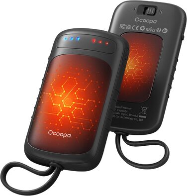 Електричні грілки для рук OCOOPA DuoHeat UT5 - чорні, для кемпінгу, полювання, подорожей, подарунок для чоловіків