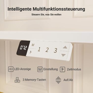 Регульований стіл Claiks 120x60 см: електричний, з пам'яттю, з гачками | Стіл для стоячи/сидячи