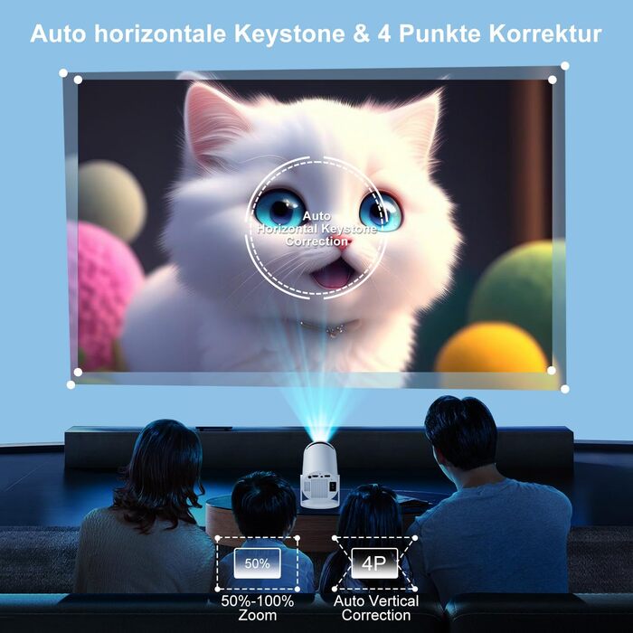 Проектор ZDSSY HY300PRO: Міні проектор 4K, WiFi 6, Bluetooth 5.2, Автофокус, Android/iPhone/PC/Mac/Switch/PS5