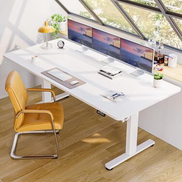 Регульований стіл для роботи з USB-C, електричний, з пам'яттю, стоячи/сидячи, комп'ютерний, для офісу, білий Pro, 200 x 80 см