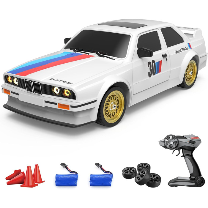 RC Дрифт-кар Mostop 1/16, 2.4GHz, 4WD, 30+ км/год, LED, 2 акумулятори, Білий