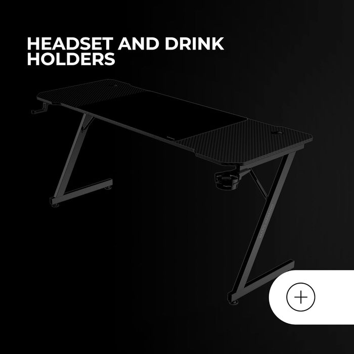 Стіл ігровий Mars Gaming MGD-ERGOPRO, електричний, регулювання висоти 73-118 см, карбонова поверхня, металева конструкція, тримач для навушників, управління кабелями, 110x60 см, білий