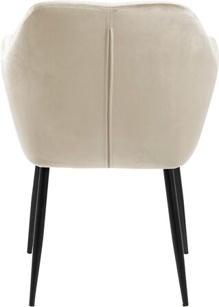 AC Design Furniture Стілець для їдальні Венді, Велюр/Метал, 57x61x83 см, 1 шт. (Бежевий/Чорний)