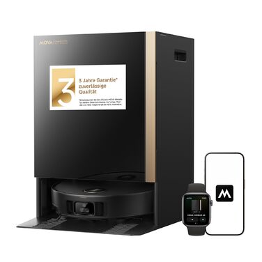 Робот-пилосос Mova V50 Ultra Complete з функцією миття, 24000 Па, подолання перешкод 6 см, навігація Liftable+RGB AI+LED, 80°C гаряча вода, 63°C самостійне сушіння, DuoSolution System, щітка Tricut (Mobius 60)