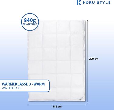 Ковдра Koru Style Royal Down 155x220 см 90 пух, клас тепла 3, виробництво Німеччина