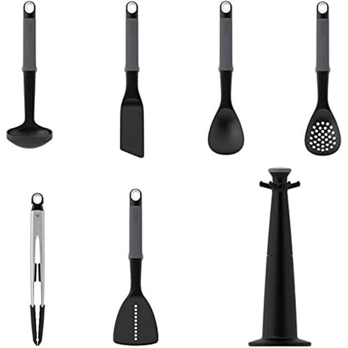 Набір кухонних аксесуарів Joseph Joseph Elevate, 6 предметів, сірий (з щипцями)