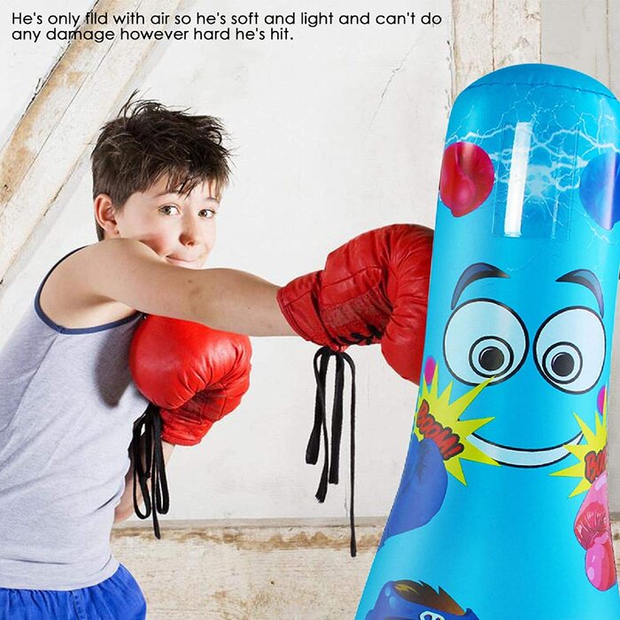 Дитяча боксерська груша Gojiny надувна 120 см синя