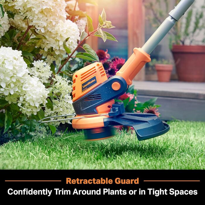 Робот-газонокосарка LawnMaster OcuMow 24V MAX з оптичною навігацією, автоматичним обходом перешкод і точним підрізанням, комплект з 10-дюймовим тримером для трави