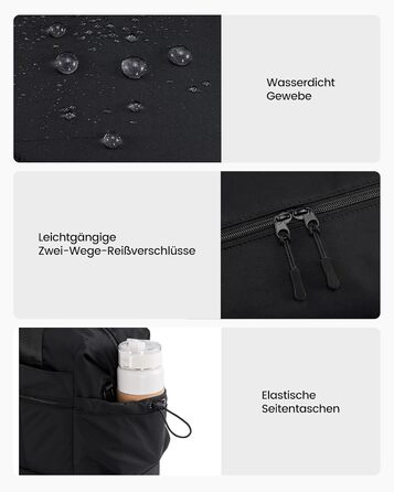 Сумка-трансформер LOVEVOOK для подорожей: жіноча, легка, 30L, водонепроникна, з відділенням для взуття, для авіаперельотів, спортзал, клініка, пологовий будинок