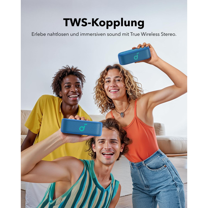 Soundcore Select 2S: Портативна Bluetooth-колонка з 20W, BassUp™ та IPX7 захистом (синій)