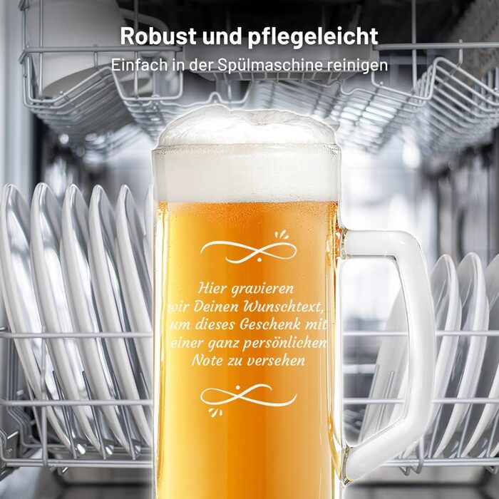Пивний кухоль 0.5л з персональним гравіюванням - подарунок чоловікові на День народження, День батька, ювілей. Напис на замовлення. Для Pils, Craft Beer