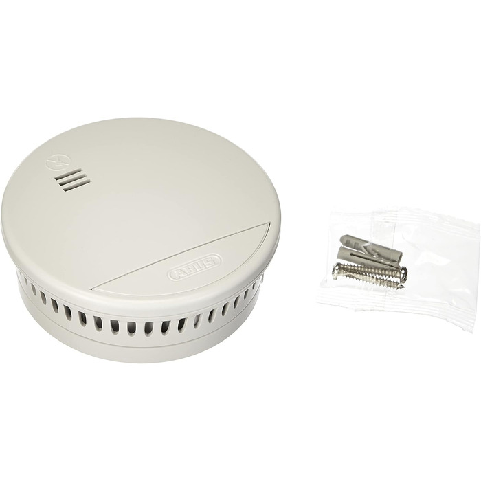 Датчик диму ABUS RWM90 - сертифікований DIN EN14604, з акумулятором на 5 років, для житлових приміщень, білий (1 шт.)