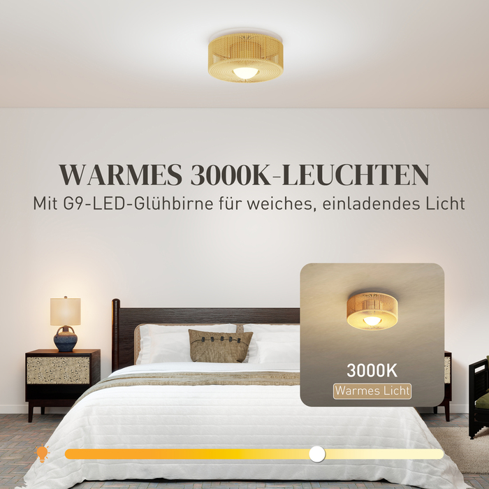 Підвісна стельова лампа в стилі бохо з патронами G9 для LED ламп, абажур з натурального канату