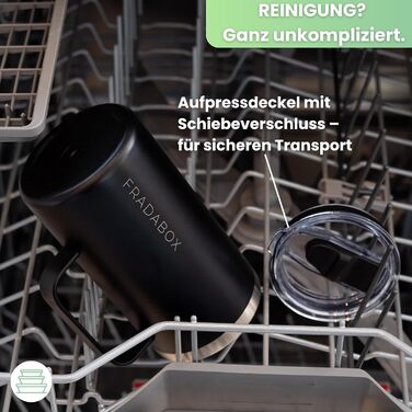 Термокружка 'Neri' 600 мл, нержавіюча сталь, з подвійними стінками, вакуумна ізоляція, для кави з собою, BPA-Free, миється в посудомийній машині, з кришкою-ковпачком (Чорний, Турквіз)