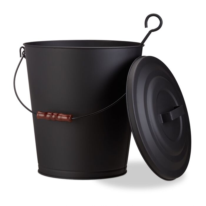 Відро Relaxdays Ascheeimer з кришкою зі сталі