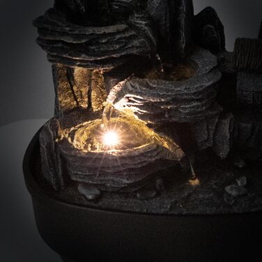 Кімнатний фонтан Лемодо з LED-підсвічуванням, 3-рівневий, для дому, офісу, 27x19x33 см