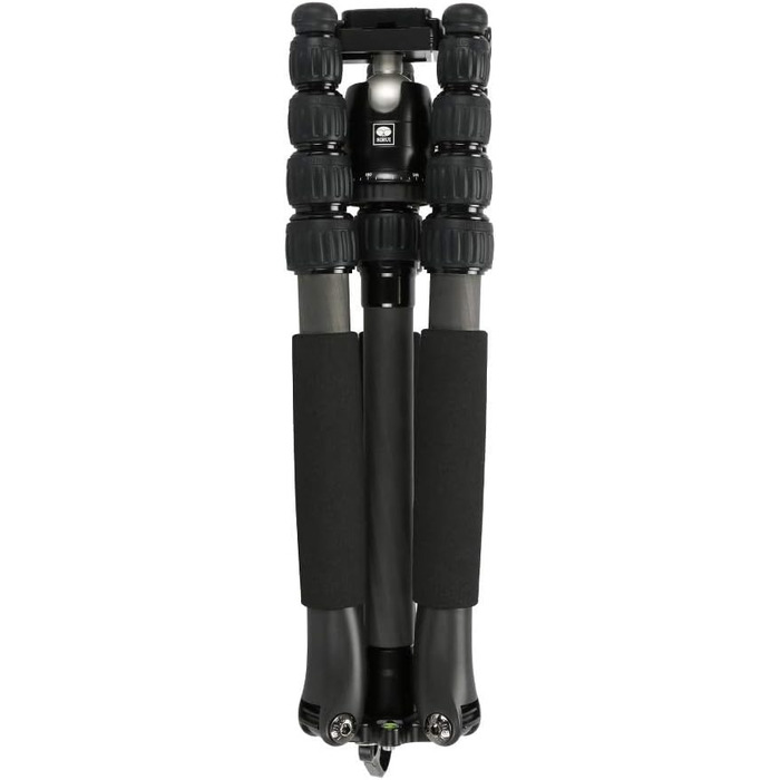 SIRUI T-025SK+B-00K туристичний ультралегкий штатив-тринога з вуглецевого волокна з кульовою головкою, висота 128 см, вага 0,98 кг, вантажопідйомність 5 кг