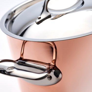 De Buyer Prima Matera 28 cm / 8L Copper Induction Stockpot with Lid (6242.28)