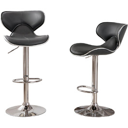 Барний стілець Roundhill Furniture Masaccio з оббивкою з штучної шкіри, поворотний, з регулюванням висоти, сірий, набір 2 шт.