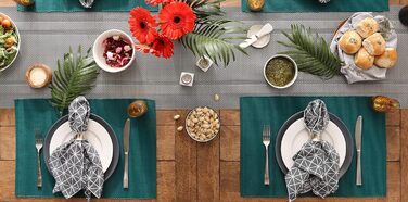 Набір тканинних серветок DII Basic Everyday Gerippte, 6 шт., 33 x 48 см, 100% бавовна, блакитний