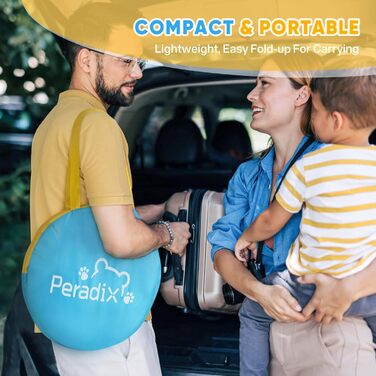 Дитяче басейн-тент Peradix 4-в-1 з UV захистом, басейн з кульками, москітна сітка, ігровий намет для дітей, літній басейн для ігор (блакитно-жовтий)