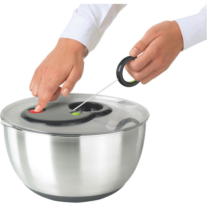 Салатниця-швидкокрутка Emsa Turboknopf 4.5 л з нержавіючої сталі, чорна