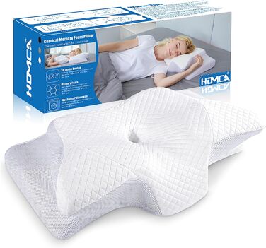 Ортопедична подушка для шиї HOMCA 60х35х11/13 см біла
