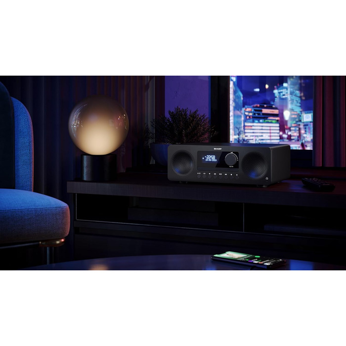 Компактна система SHARP XLB520D, 40 Вт, DAB/FM, Bluetooth, моноблок Hi-Fi, чорний