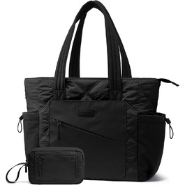 LOVEVOOK Сумка-шоппер для жінок, велика, робоча сумка, торбинка-шоппер, сумка для ноутбука 15,6/17,3 дюйма, сумка для навчання, офісна сумка, сумка для роботи, універсальна чорна сумка LOVEVOOK