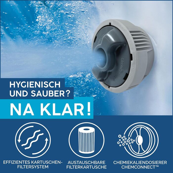 Надувний джакузі Bestway Lay-Z-Spa Paris AirJet з LED-підсвіткою для 6 осіб, 196 x 66 см