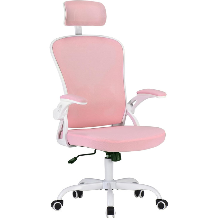 Ергономічне крісло Farini з підлокітниками для офісу та дому, з роликами та підголівником (світлороже)