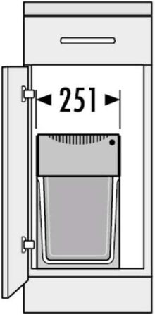 Для шаф шириною від 300 мм вбудований кошик для сміття 2 x 15 л повне висунення антрацит, 3666101