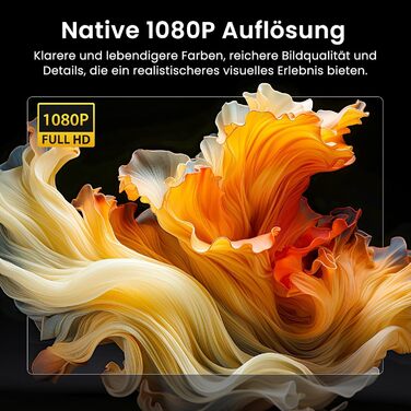 HOPVISION Міні проєктор 4K, 1080P Full HD, 13000 люменів. Підтримка Bluetooth, для Fire Stick/PS5/Smartphone/TV. Портативний проєктор для дому та на вулицю