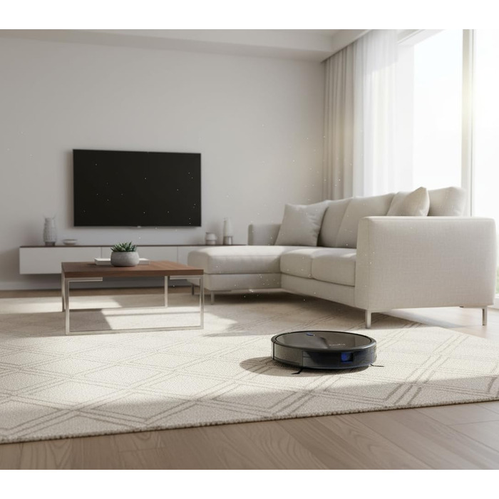 Робот-пилосос eufy RoboVac 11S (Slim) з автоматичною станцією самостійного очищення, ультратонкий (7,3 см), для прибирання килимів, з висувними бічними щітками для кутів, точковою лазерною та інфрачервоною навігацією