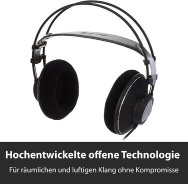 Студійні навушники-вкладиші AKG K612PRO відкритий, преміум еталонний клас, зручний дизайн, чорний