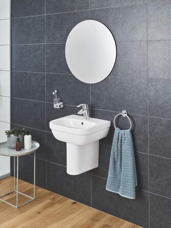 Змішувач для ванної кімнати Grohe Eurosmart, водозберігаючий, хром, з витяжною системою, 15 см, проста установка