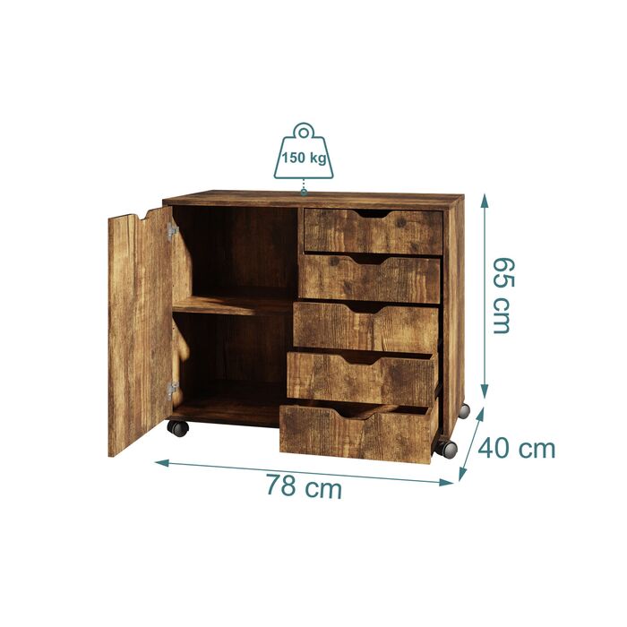 Relaxdays Роликовий контейнер з шухлядами та відсіками
